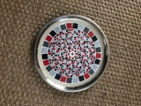 Plateau métal rouge & noir - 59 € - Plateaux ronds