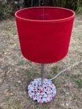 Lampe métal rouge gris - 49 € - Lampes