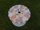 table bobine orange gris - 299 € - Tables & tables de nuit